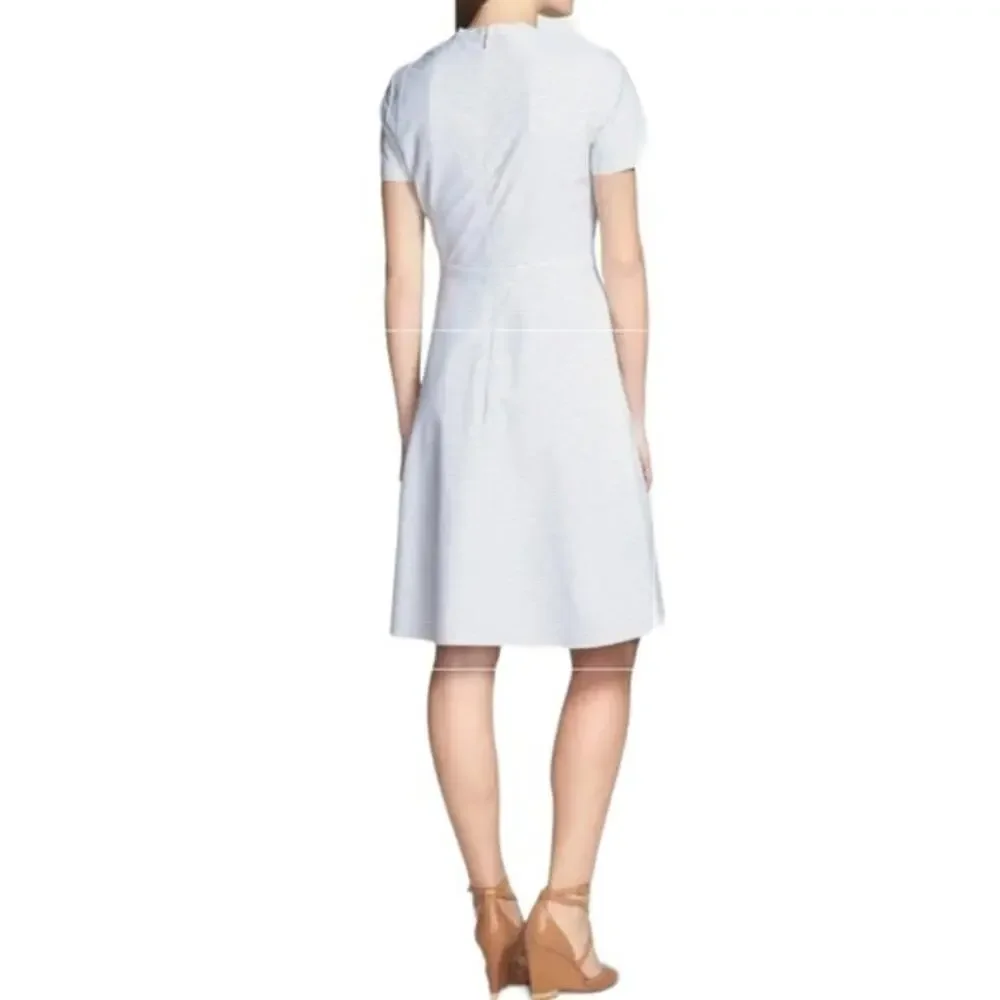 Tory Burch Light Blue Short Sleeve Fit-and-Flare Mini Dress
